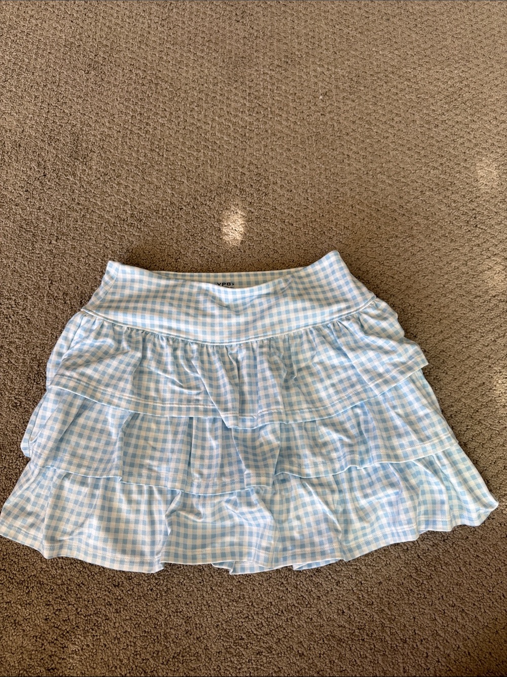 Light Blue Gingham Ruffle Skirt - Abercrombie Kids- Never Worn